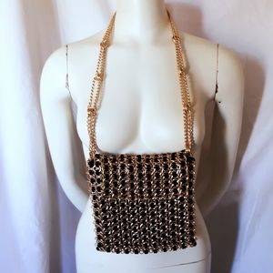 Vintage Gold and Black Walborg Chain Clutch/ Purse